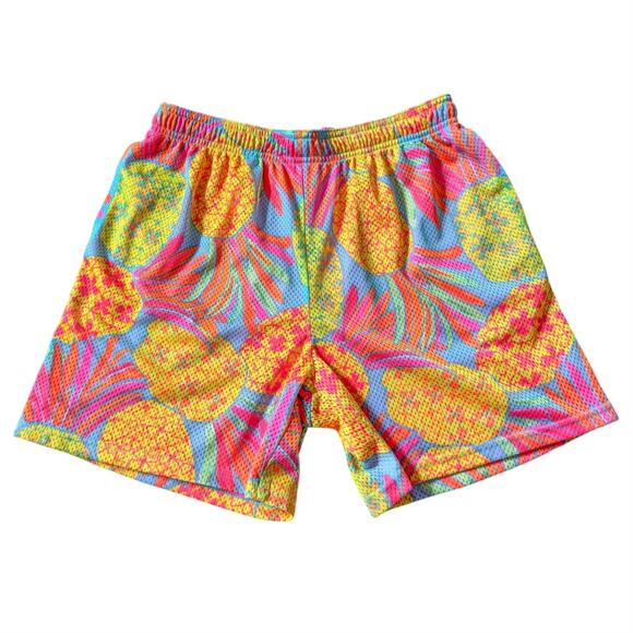 Chubbies Neon Pineapple Mesh Shorts 5.5" Inseam Athletic Mens Medium Activewear - Picture 1 of 7
